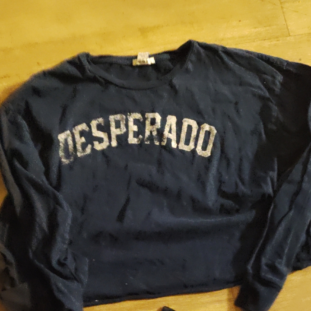 Desperado blue crop forever 21 Navy Blue long sleeve shirt size small